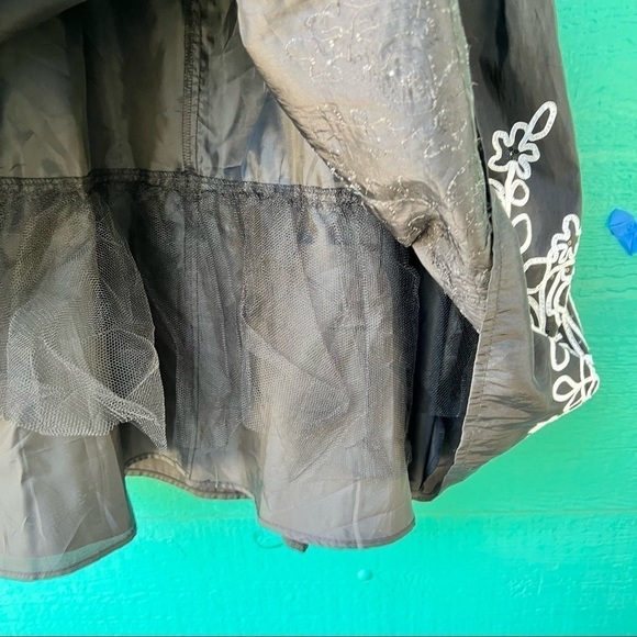 VINTAGE FAIRY DARK WHIMSIGOTH EMBROIDERED SEQUIN TULLE BLACK DRESS SIZE 10 - Picture 3 of 6